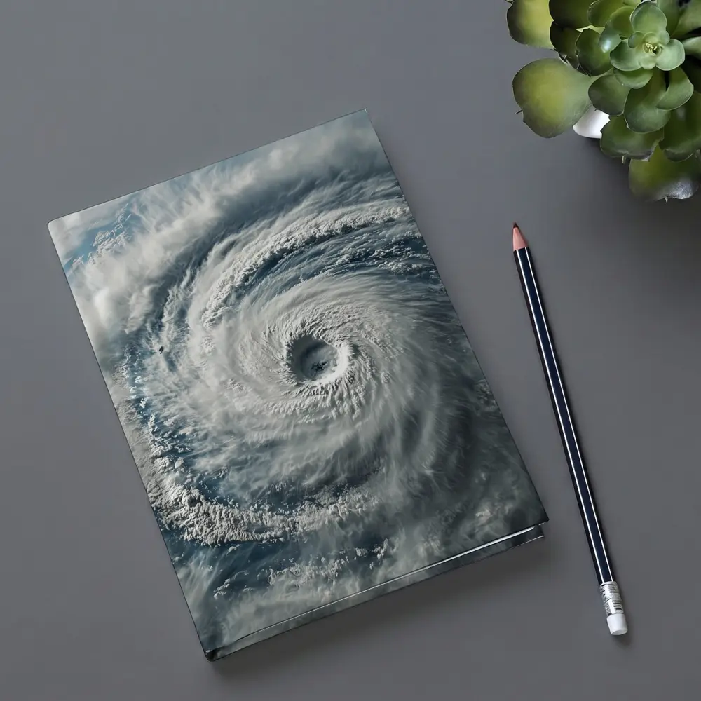 Hurricane Eye Aerial View Ocean Storm – Notebooks