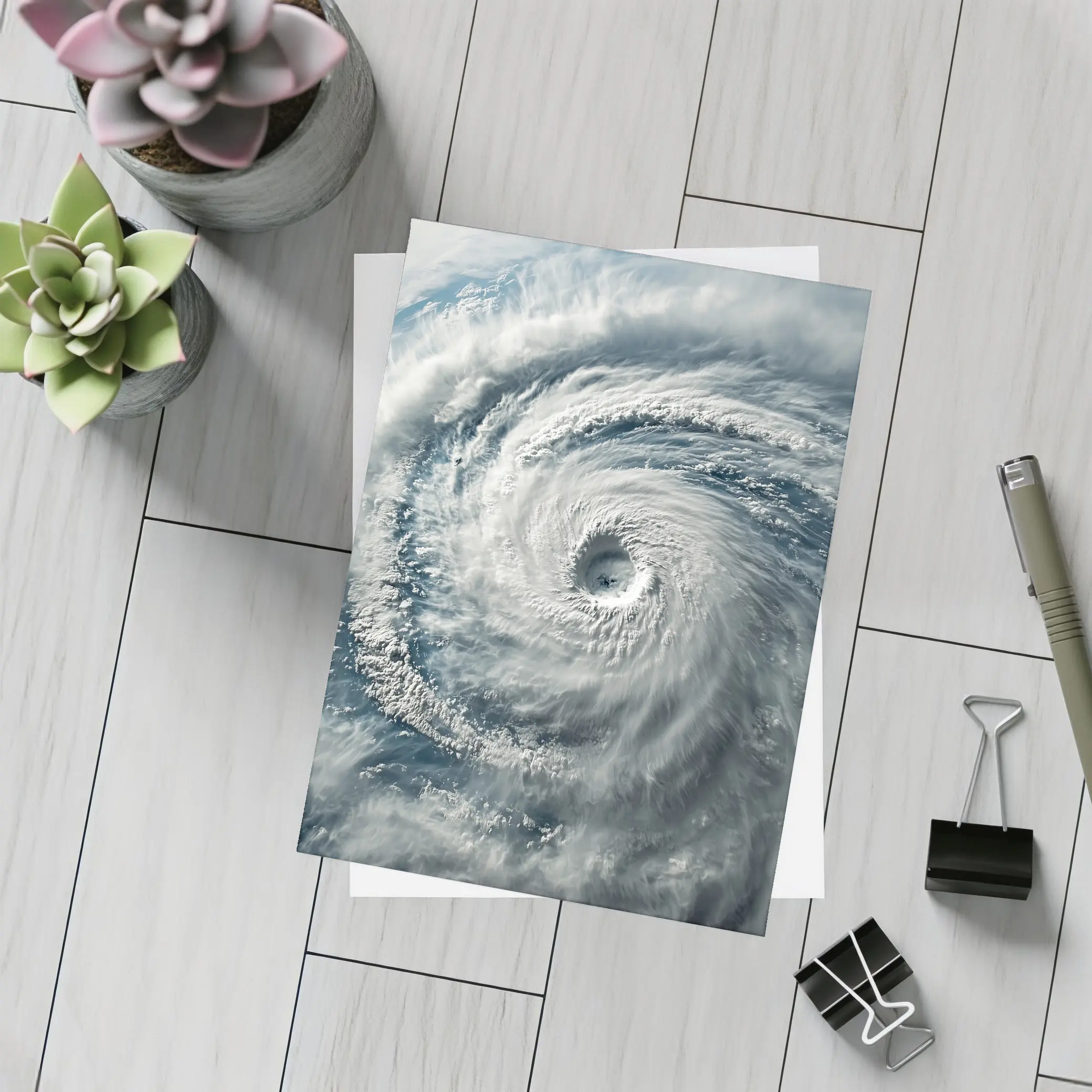 Hurricane Eye Aerial View Ocean Storm – Postcards