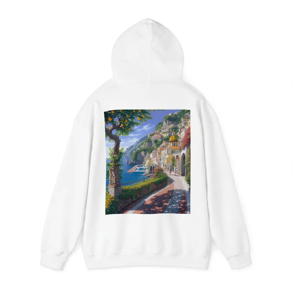 Amalfi Coast Italy Cliffside Village Pathway Art – Hoodies