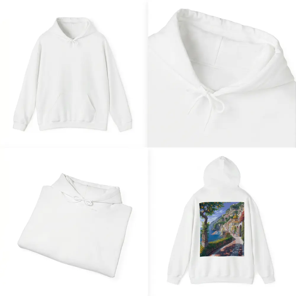 Amalfi Coast Italy Cliffside Village Pathway Art – Hoodies