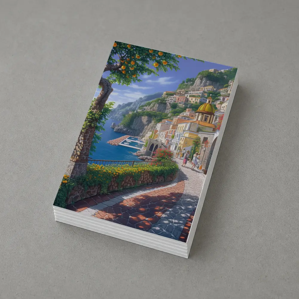Amalfi Coast Italy Cliffside Village Pathway Art – Postcards