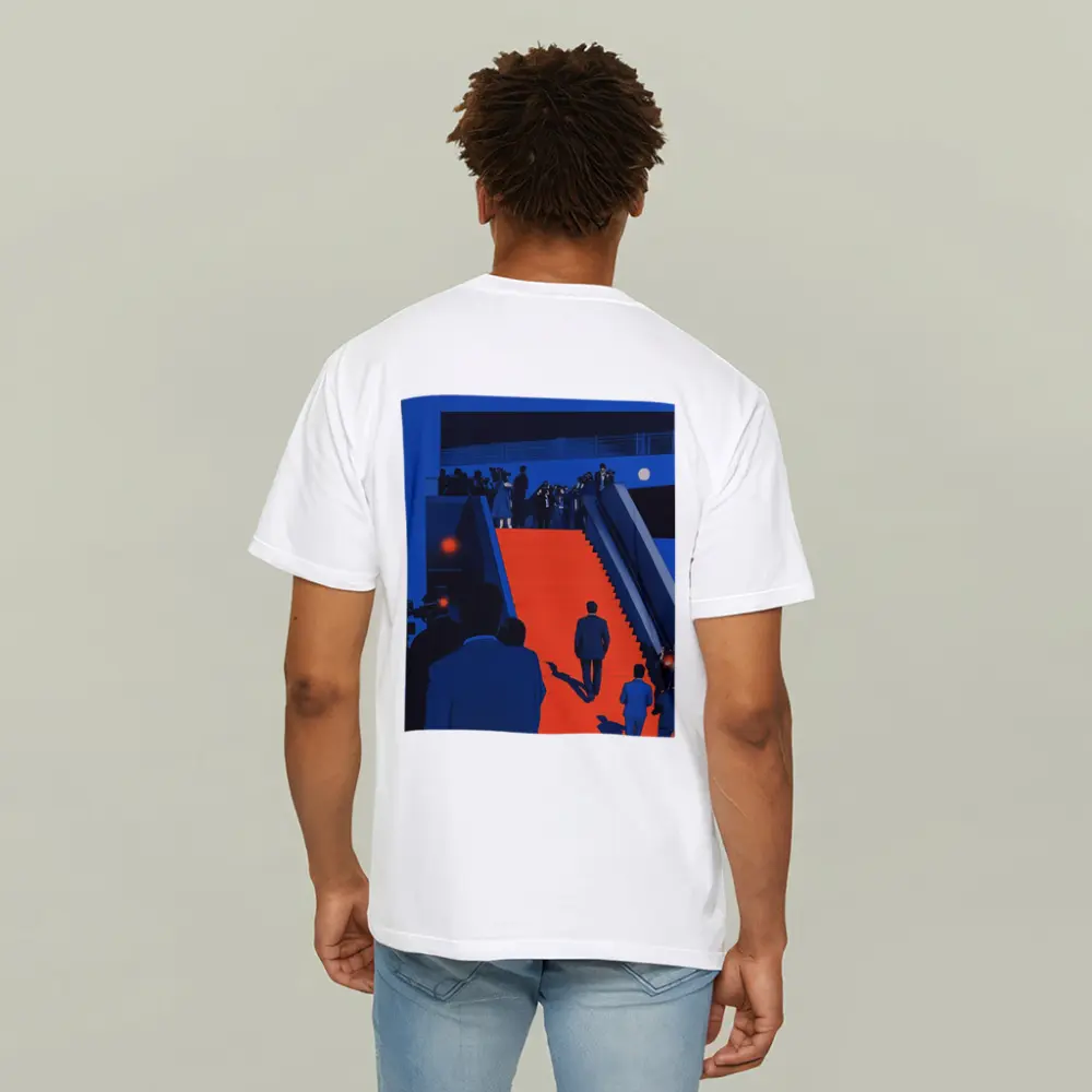Red Carpet Staircase Blue Night Illustration – T-Shirts