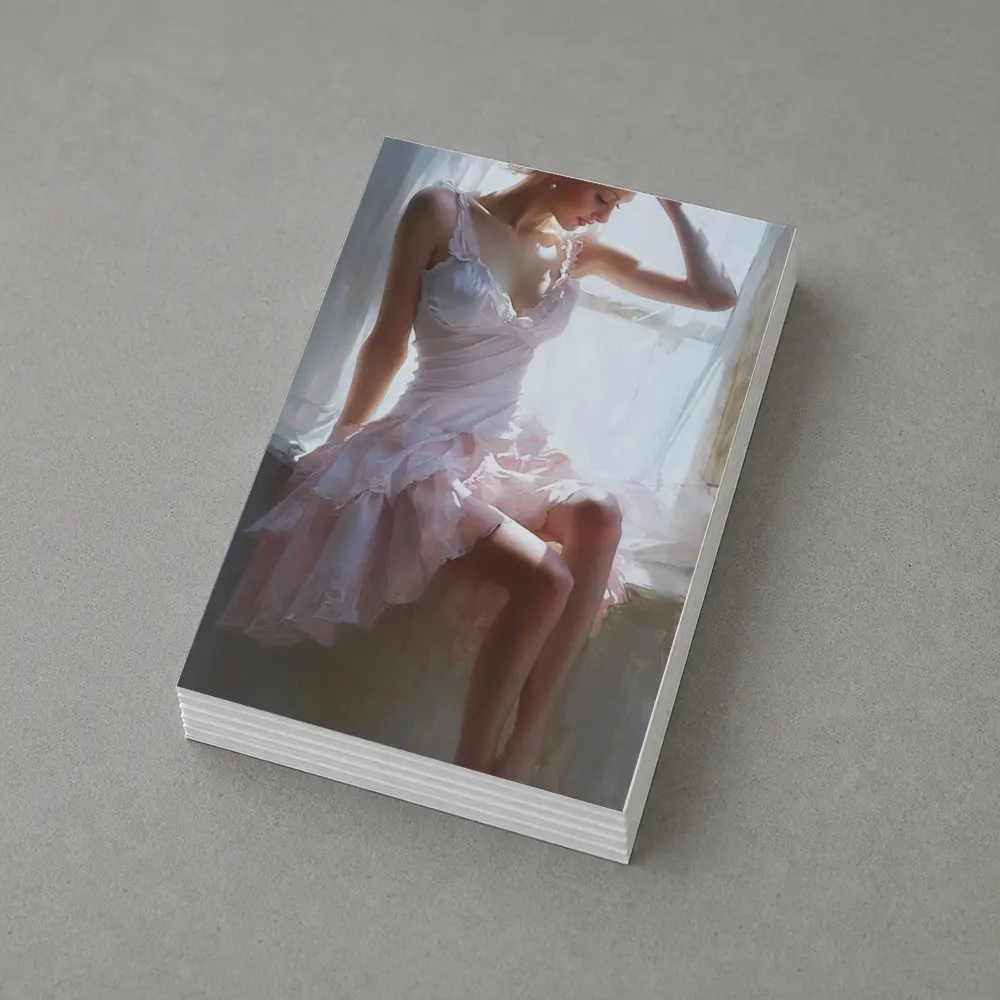 Young Woman Pink Dress Window Light Painting – Postcards