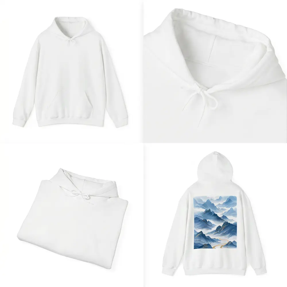 Blue Mountain Mist Chinese Ink Art – Hoodies