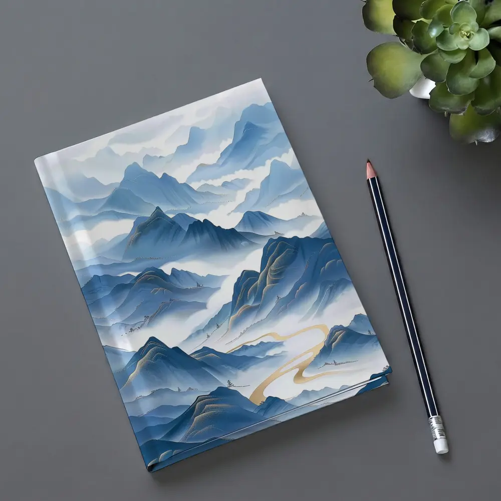 Blue Mountain Mist Chinese Ink Art – Notebooks