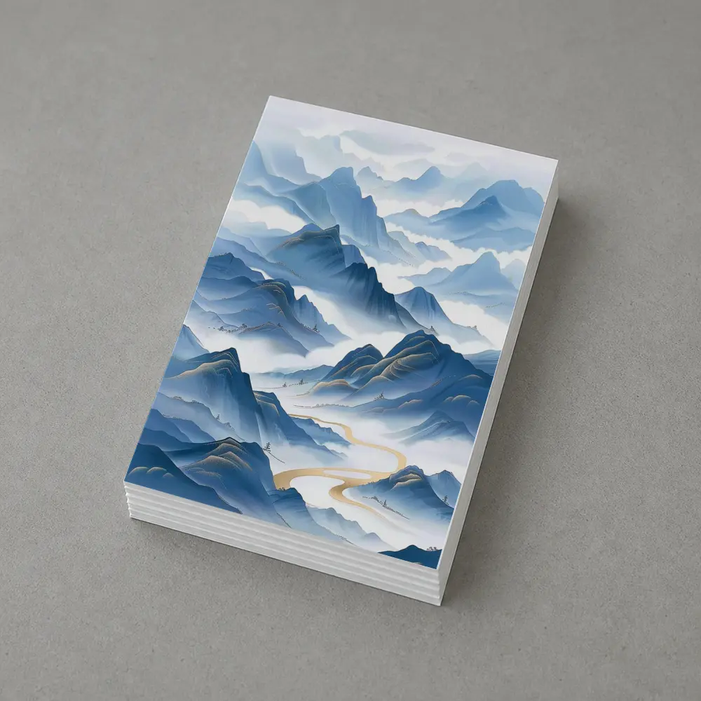 Blue Mountain Mist Chinese Ink Art – Postcards