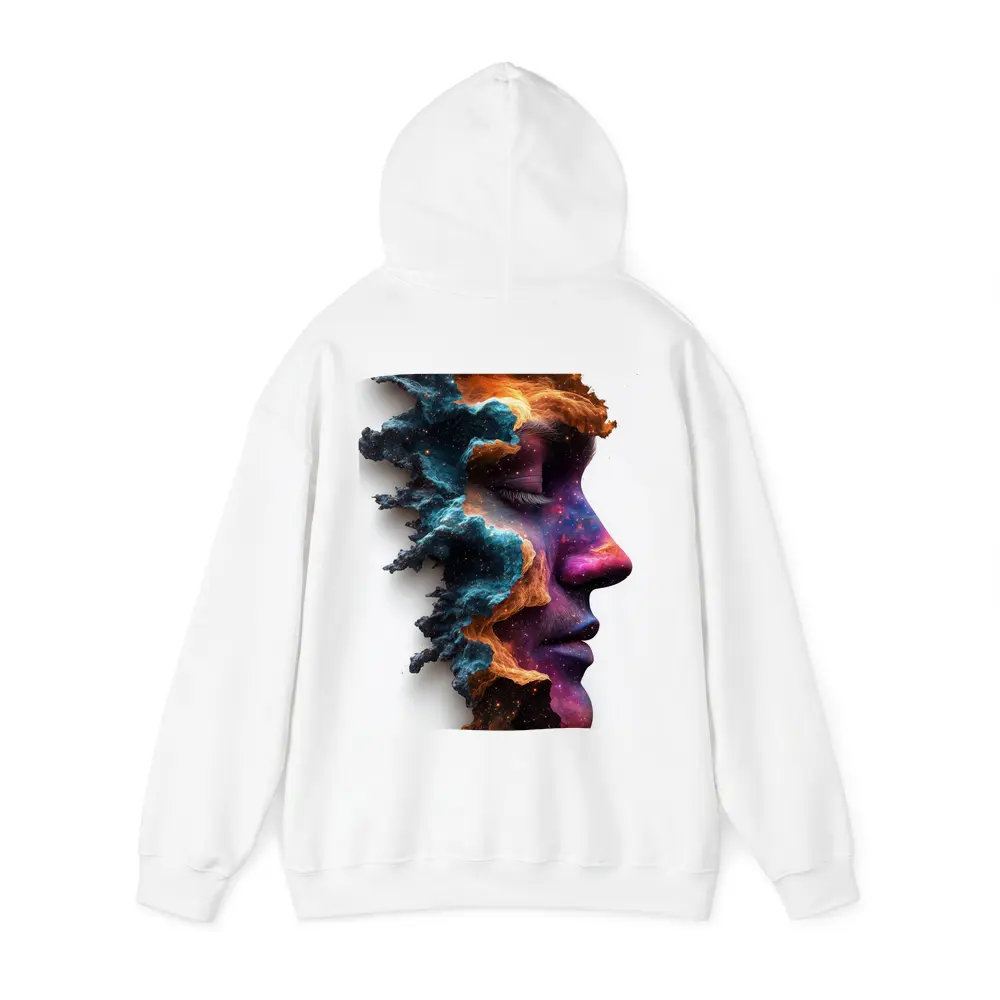 Cosmic Galaxy Woman Face Double Exposure Art – Hoodies