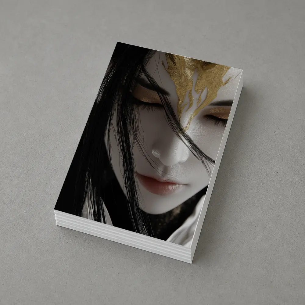 Fantasy Woman Gold Crown Dark Background – Postcards