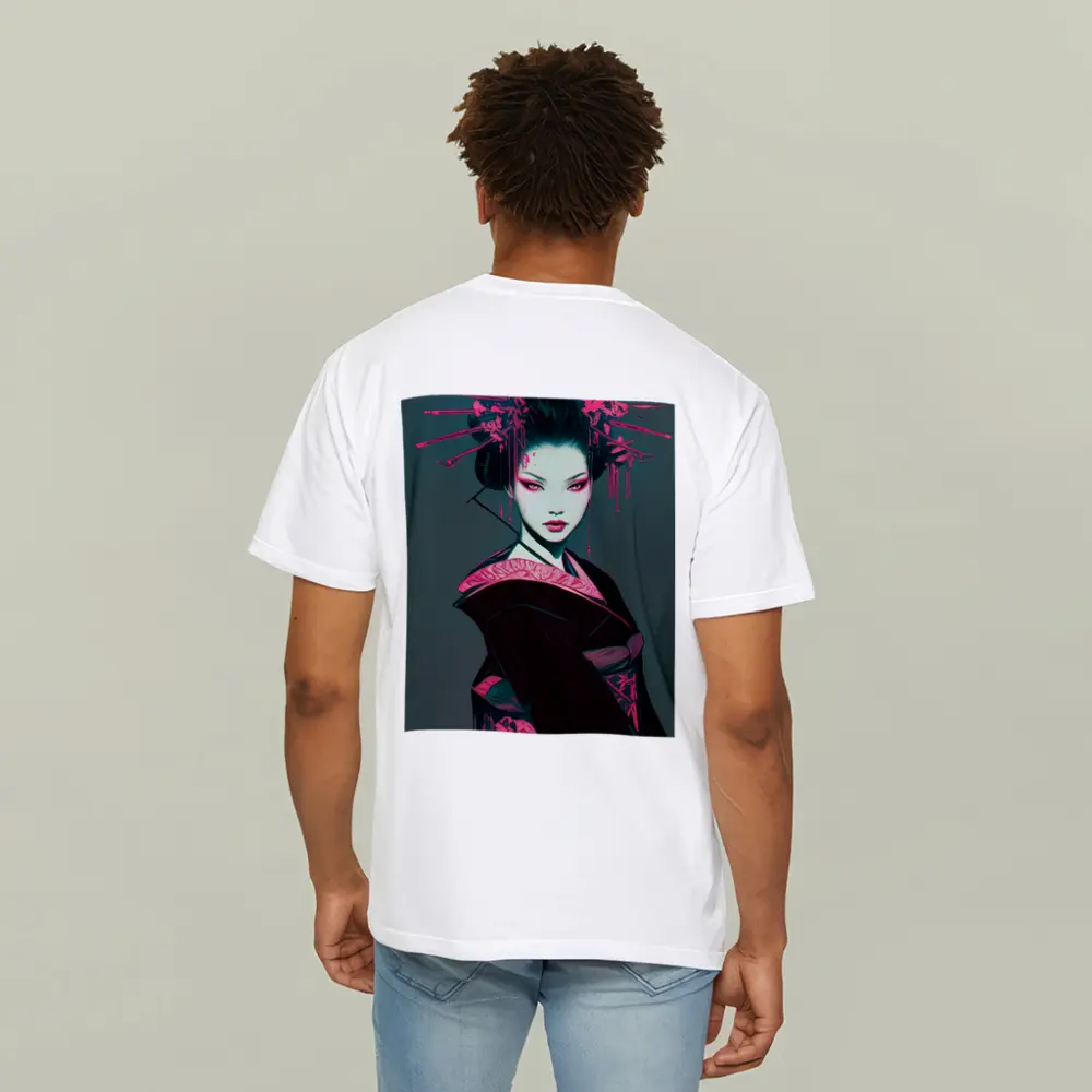 Dark Geisha Pink Ink Cyberpunk Art – T-Shirts