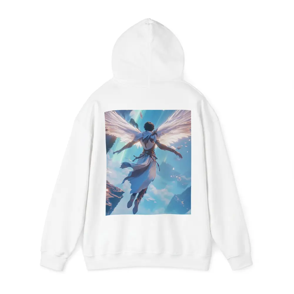 Anime Angel Flying Through Glowing Sky – Hoodies