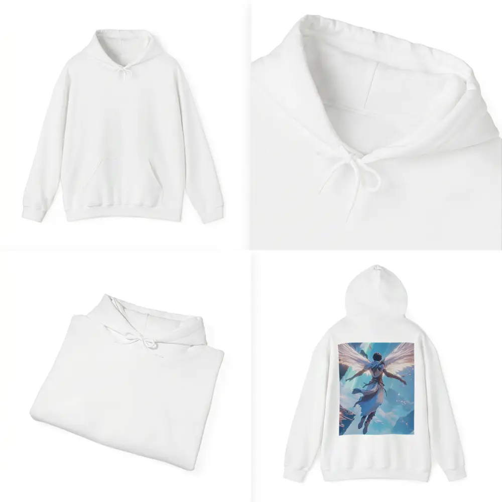 Anime Angel Flying Through Glowing Sky – Hoodies