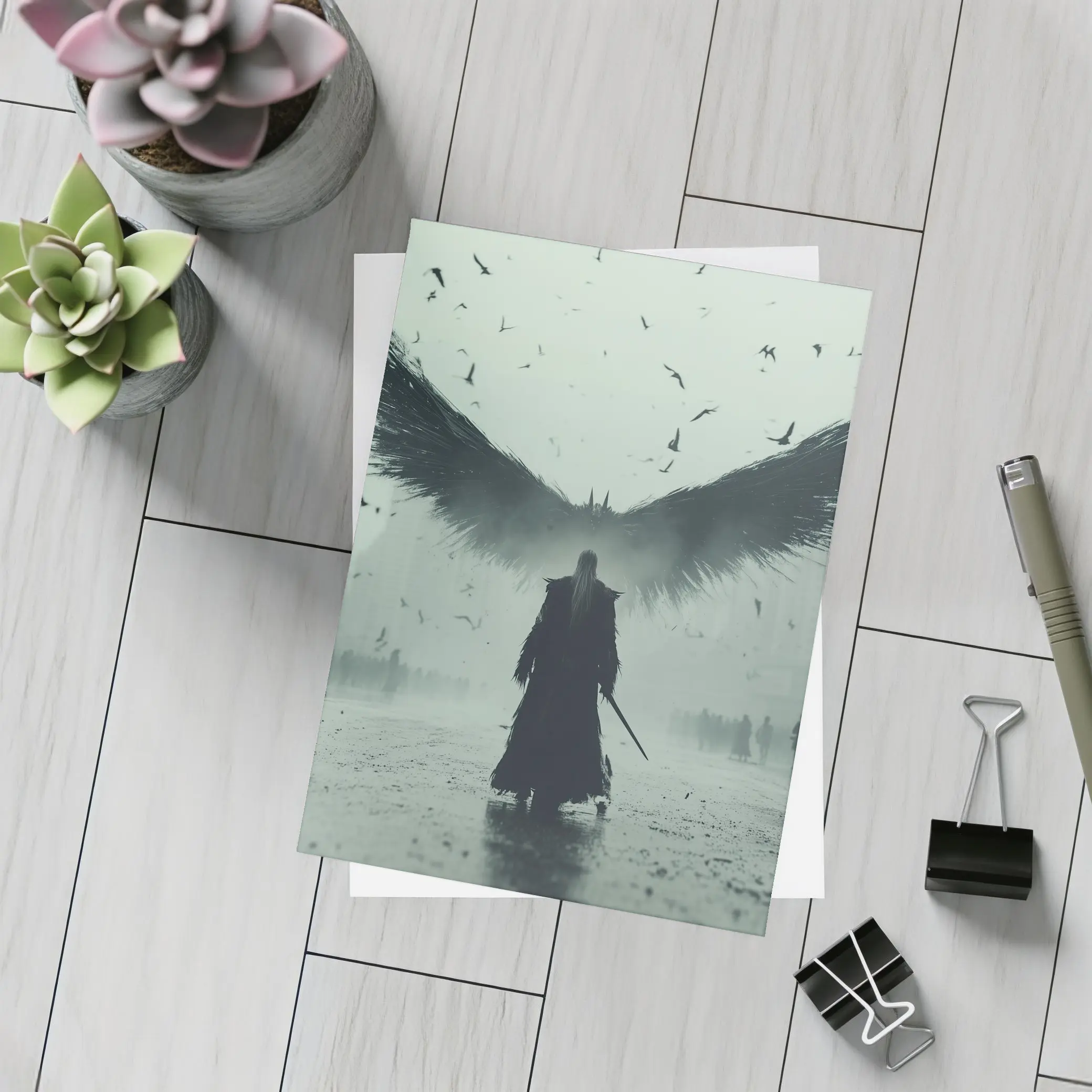 Dark Angel Warrior Misty City Foggy – Postcards