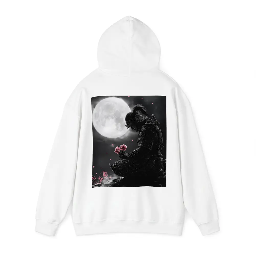 Samurai Kneeling Moon Cherry Blossom Night – Hoodies