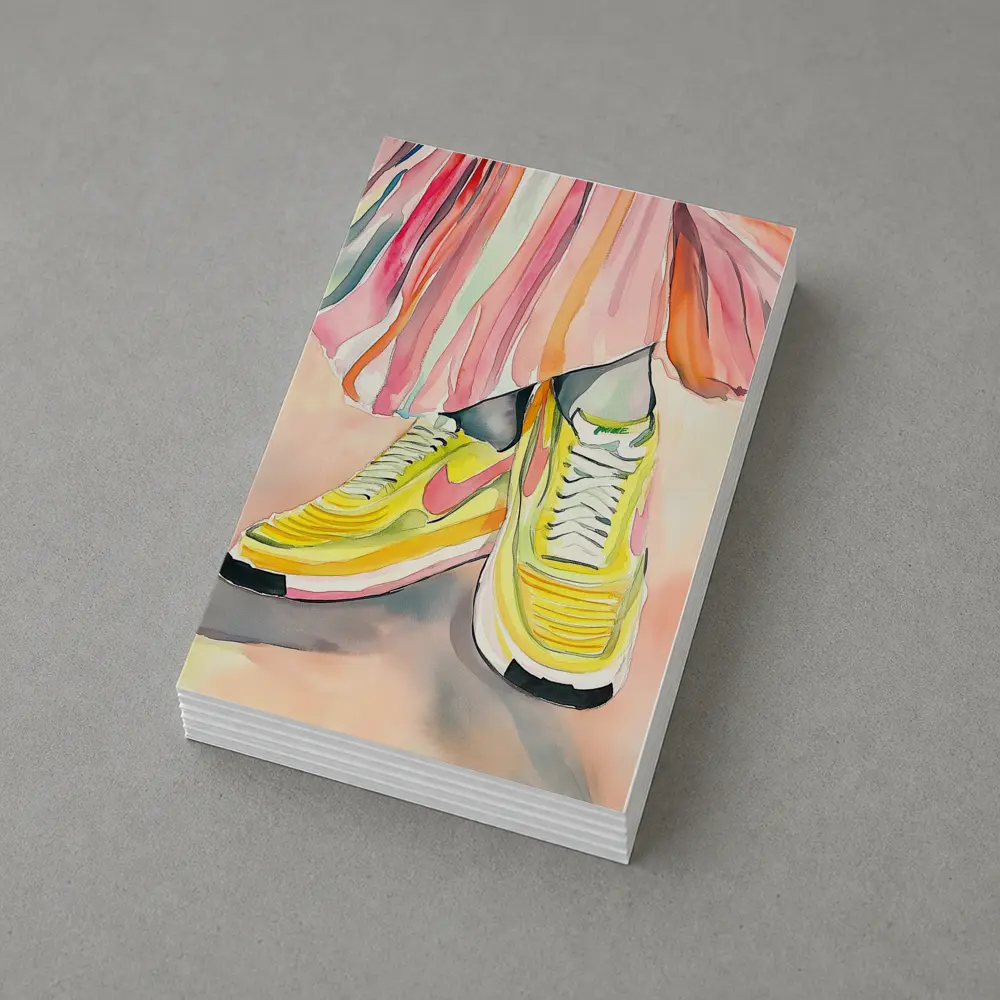 Yellow Nike Sneakers Watercolor Fashion Illustration – Postcards