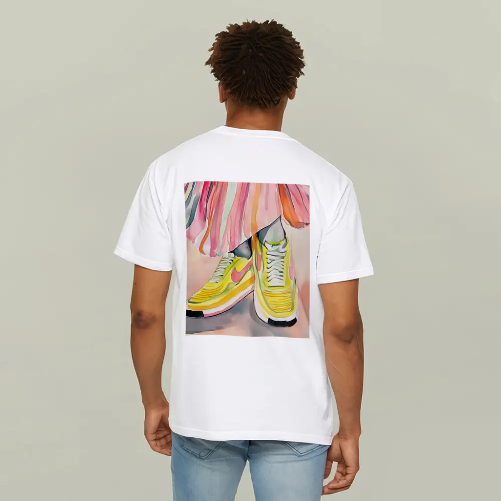 Yellow Nike Sneakers Watercolor Fashion Illustration – T-Shirts