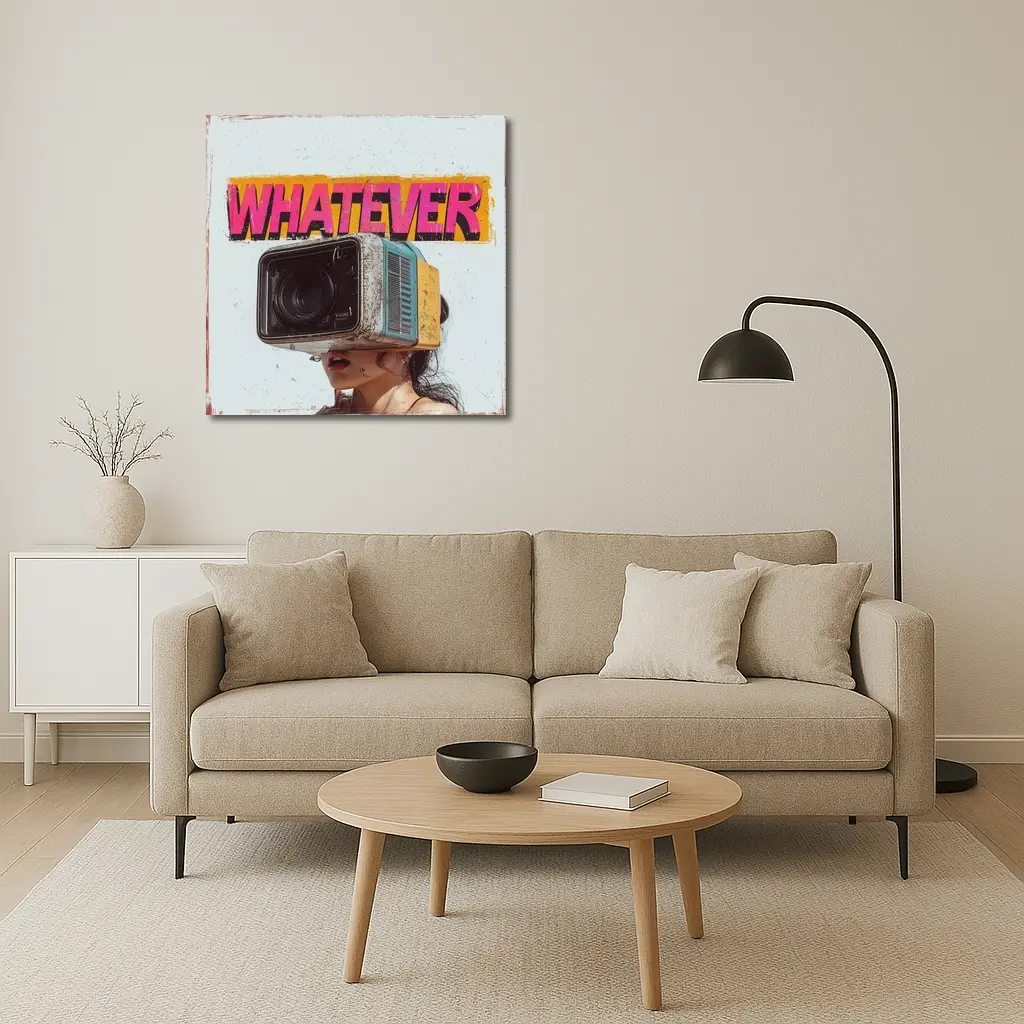 Whatever Retro Camera Head Woman Art – Wall Art