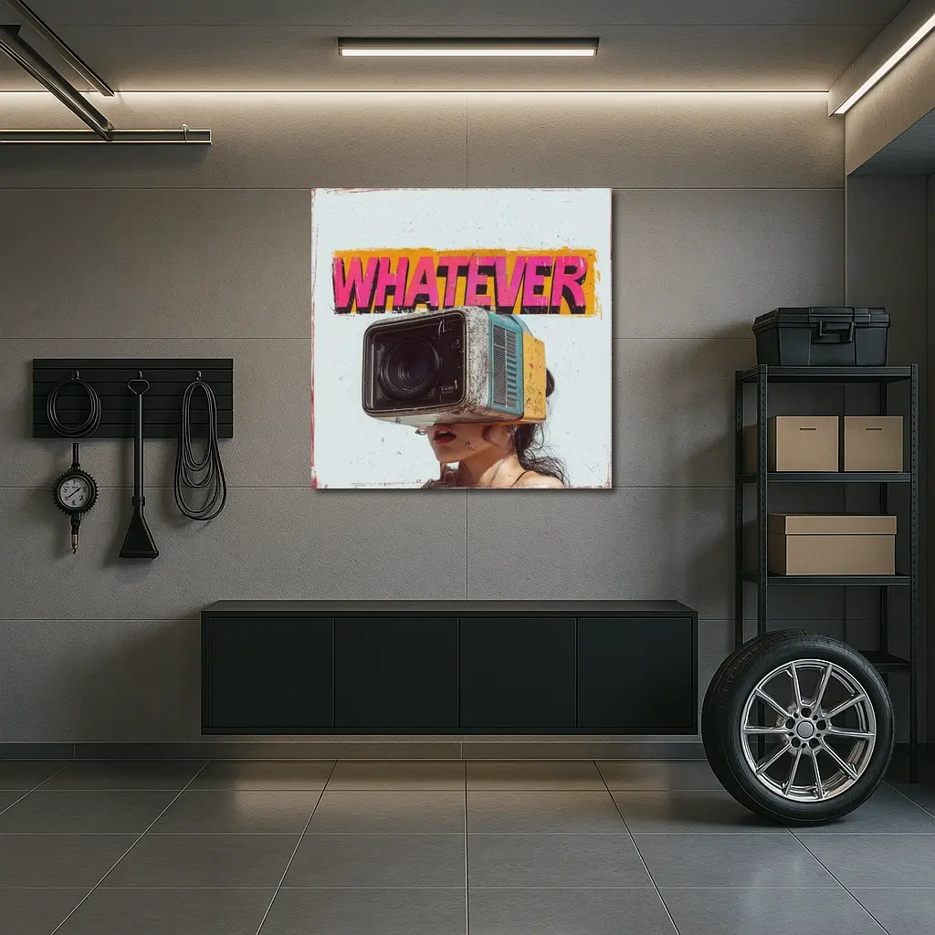 Whatever Retro Camera Head Woman Art – Wall Art
