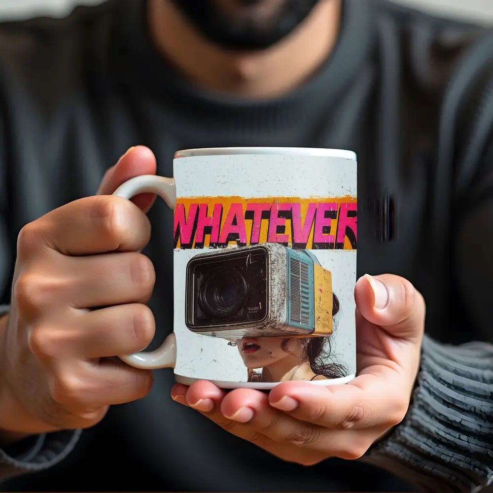 Whatever Retro Camera Head Woman Art – Mugs