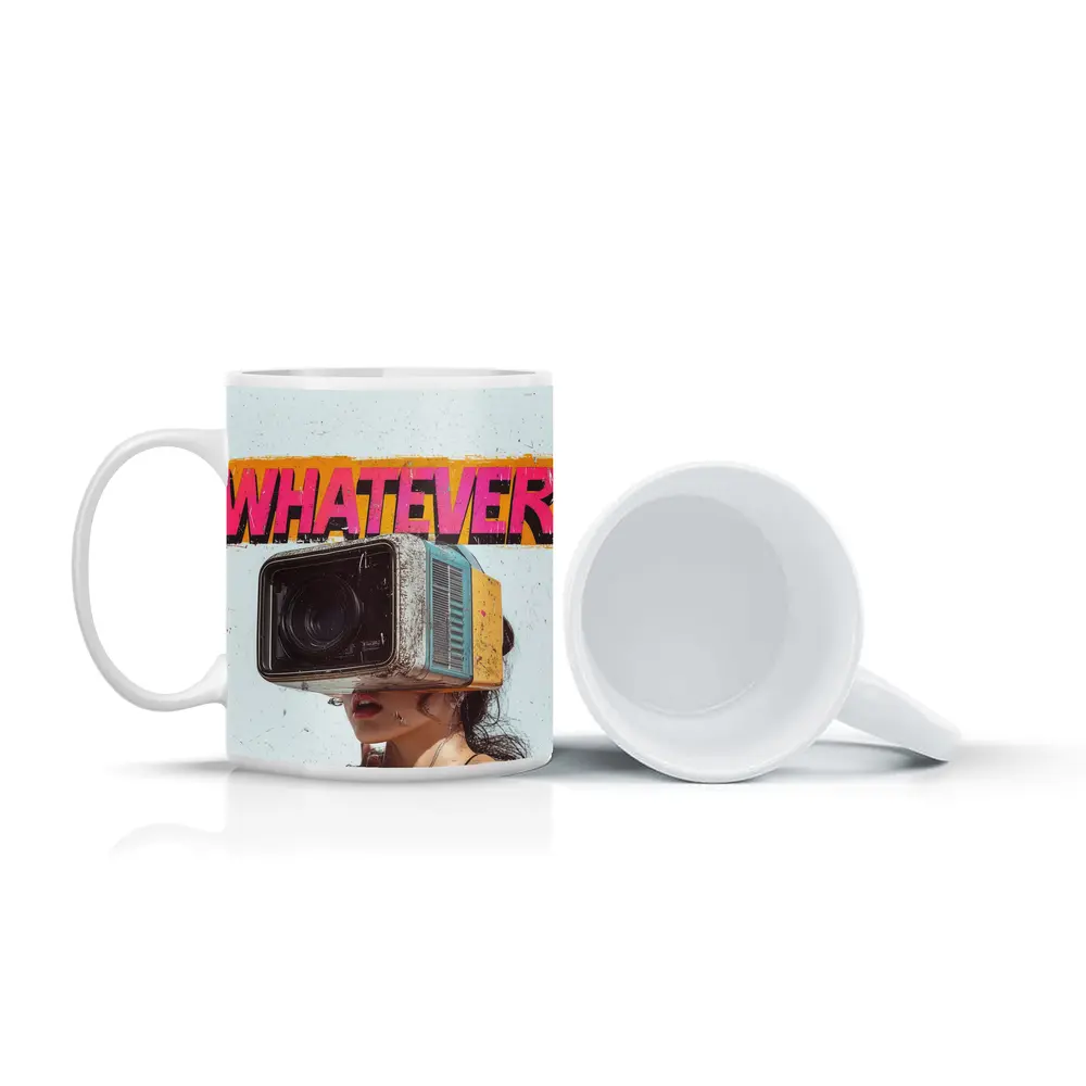Whatever Retro Camera Head Woman Art – Mugs