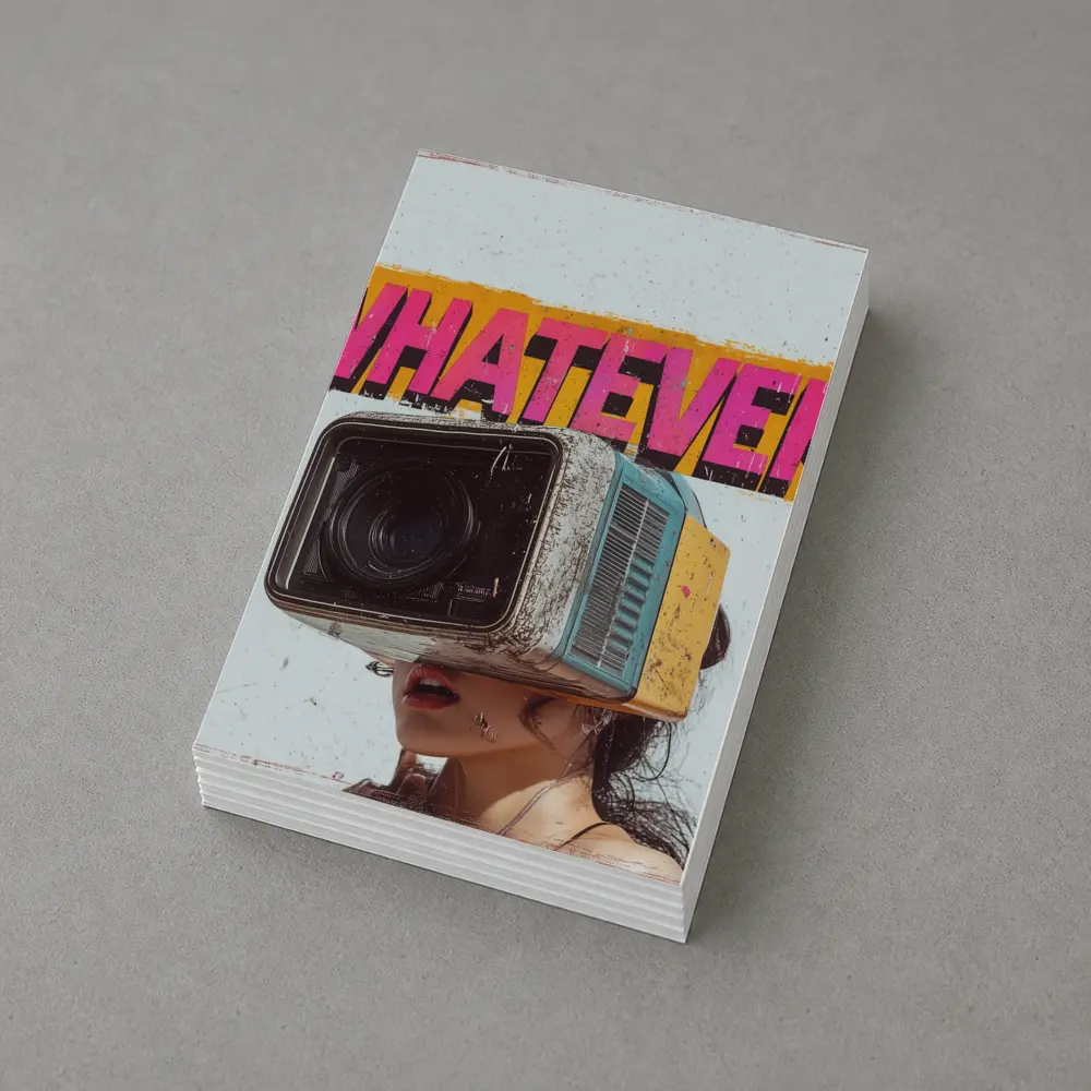 Whatever Retro Camera Head Woman Art – Postcards
