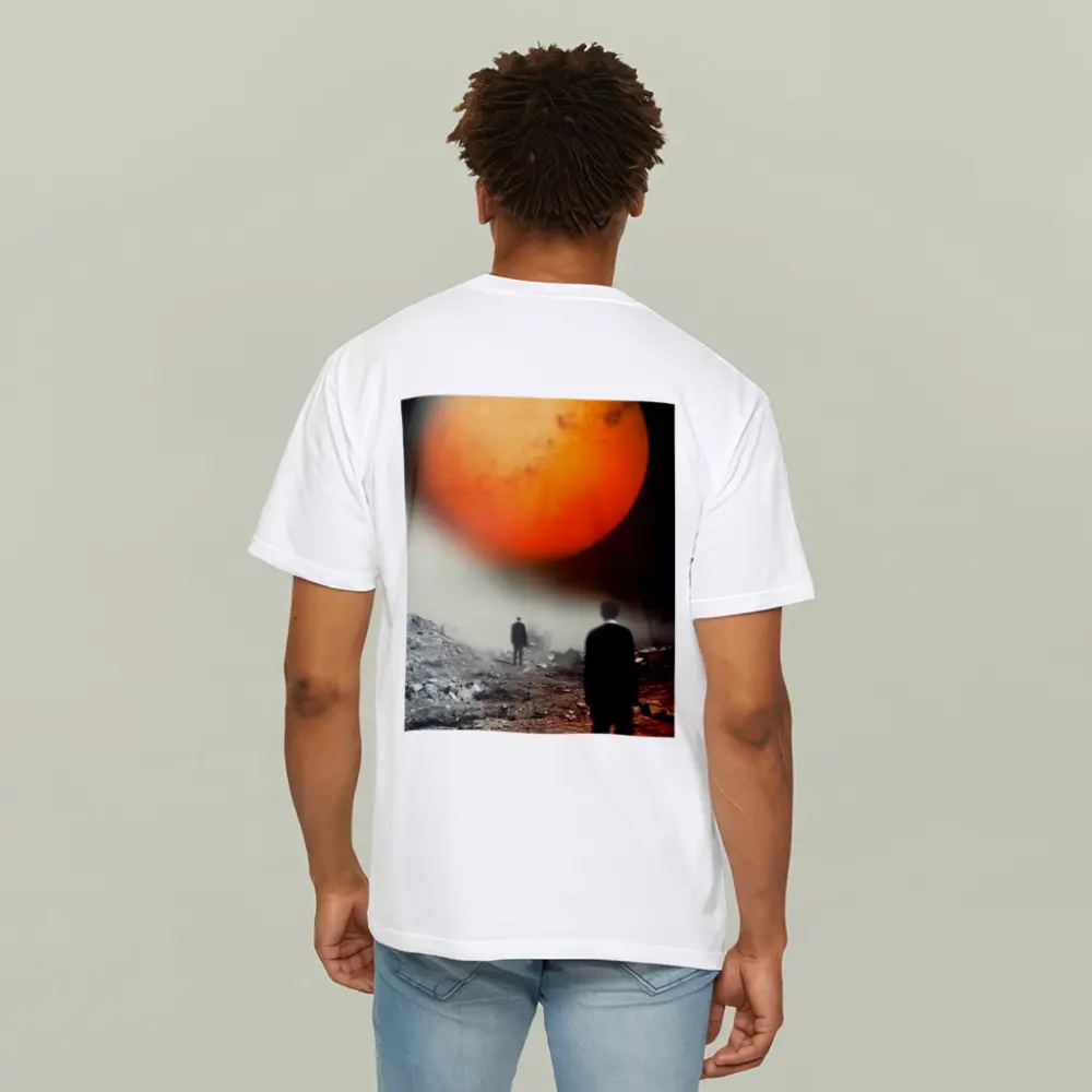 Men Walking Toward Mars Surreal Landscape – T-Shirts
