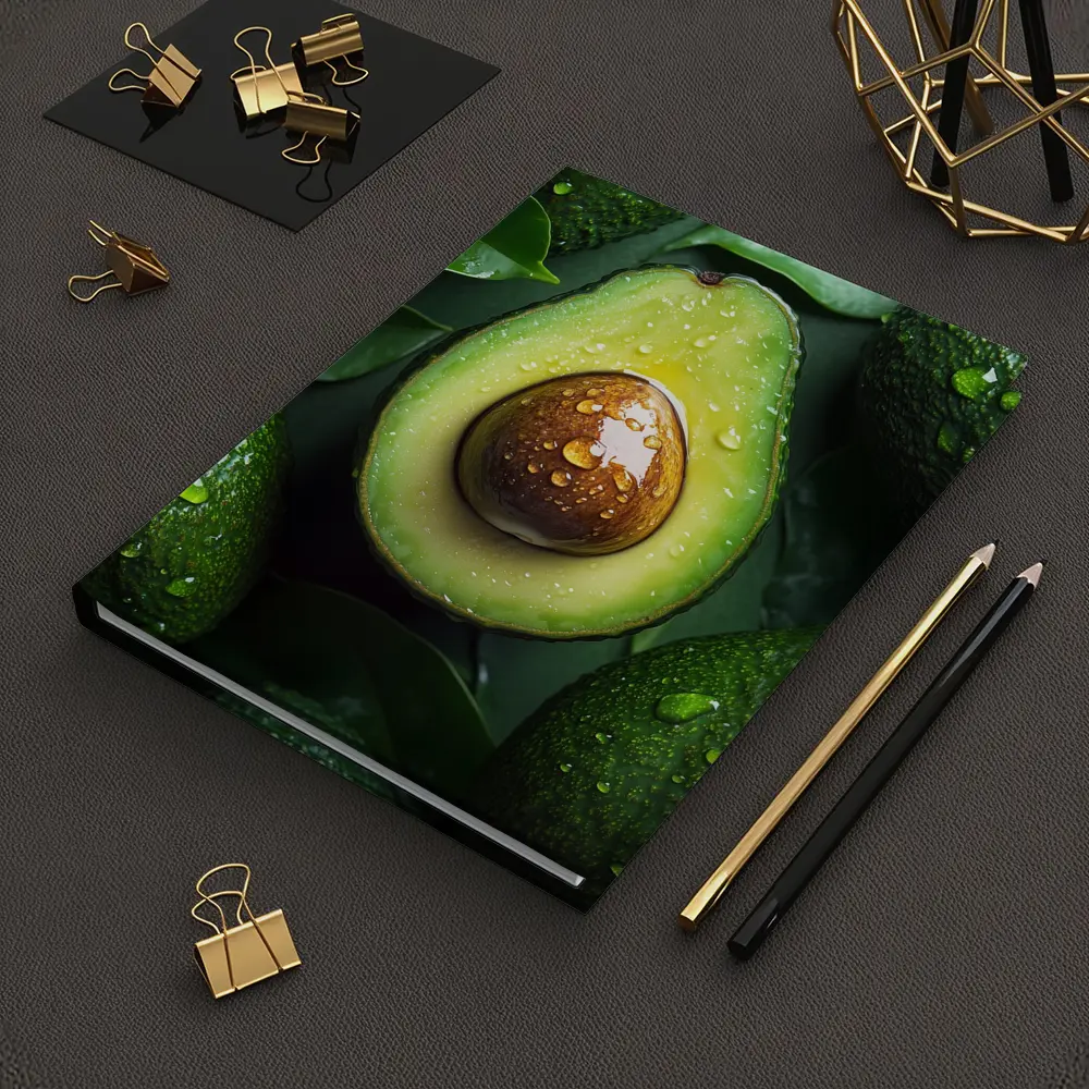 Fresh Avocado Halved With Water Droplets – Notebooks