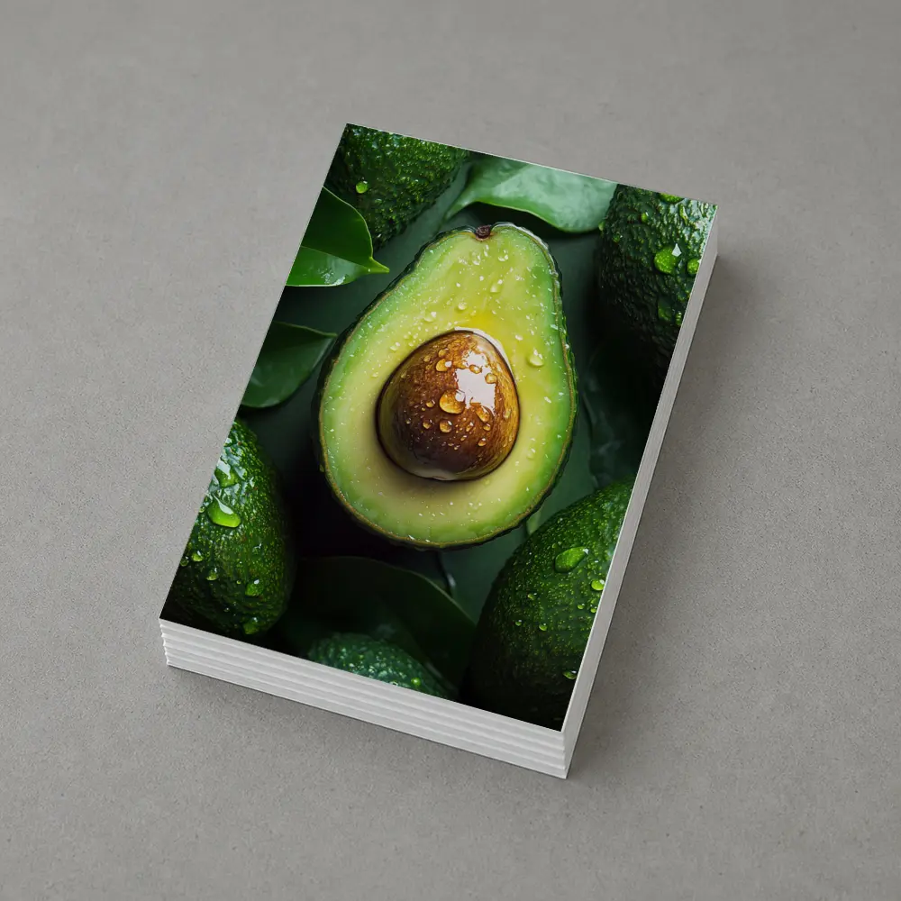 Fresh Avocado Halved With Water Droplets – Postcards