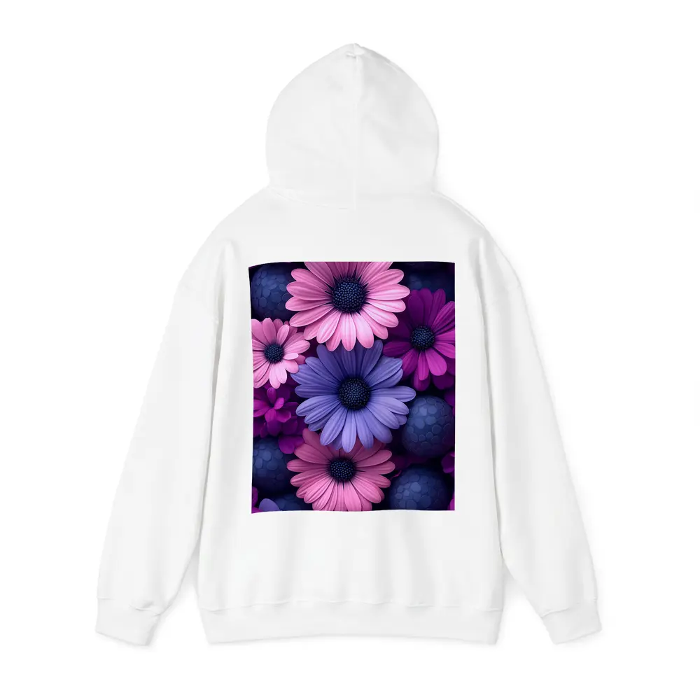 Pink Purple Daisy Flowers Dark Blue Spheres – Hoodies