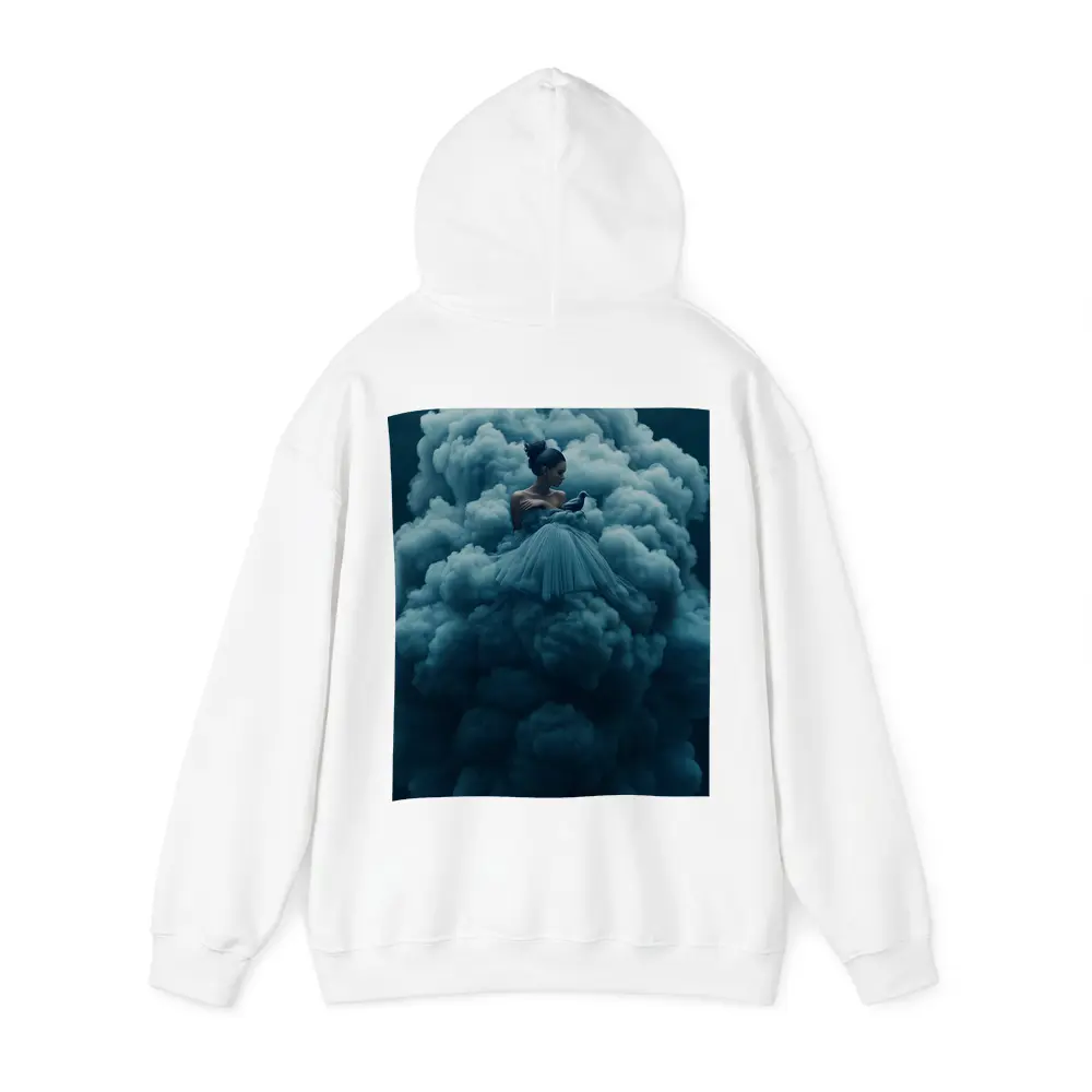 Woman in Blue Gown Surrounded by Clouds – Hoodies