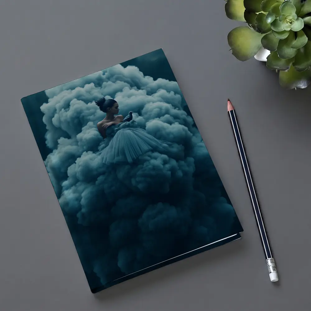 Woman in Blue Gown Surrounded by Clouds – Notebooks