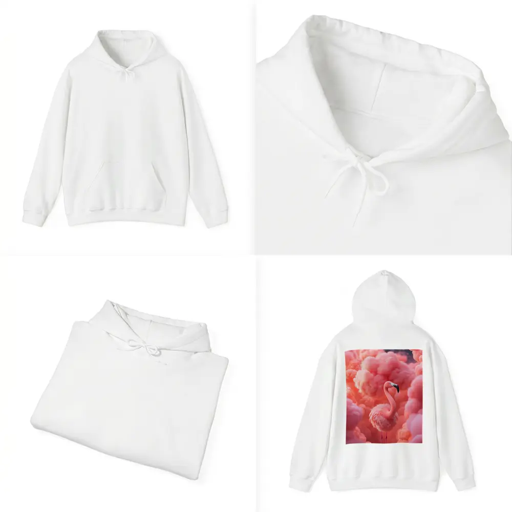 Pink Flamingo Surrounded by Fluffy Pink Clouds – Hoodies