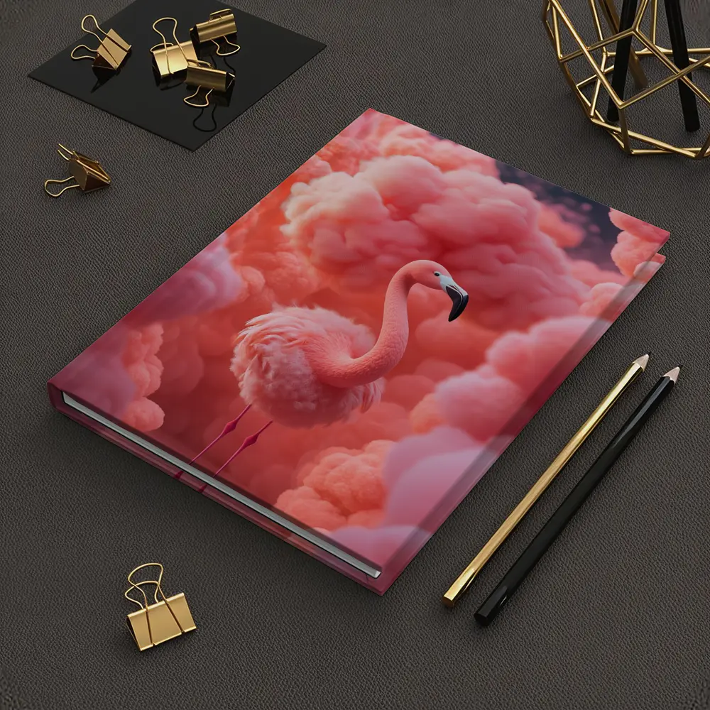 Pink Flamingo Surrounded by Fluffy Pink Clouds – Notebooks