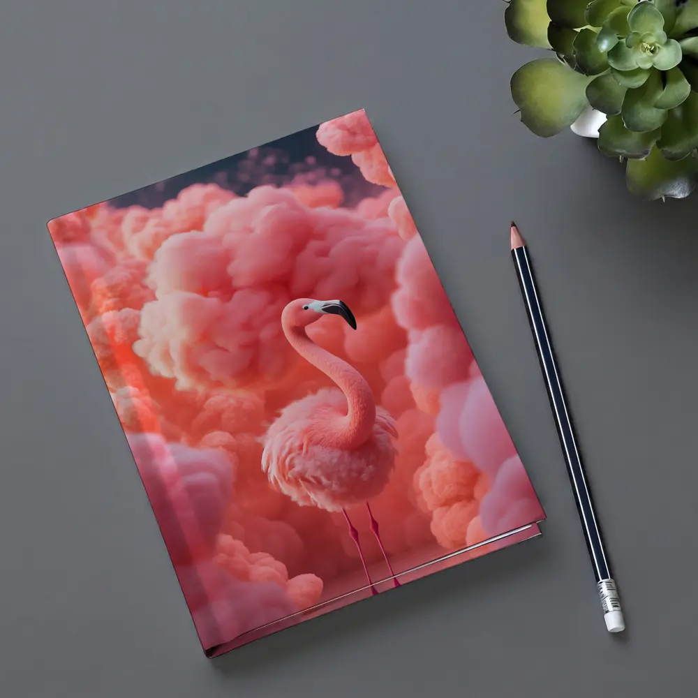 Pink Flamingo Surrounded by Fluffy Pink Clouds – Notebooks