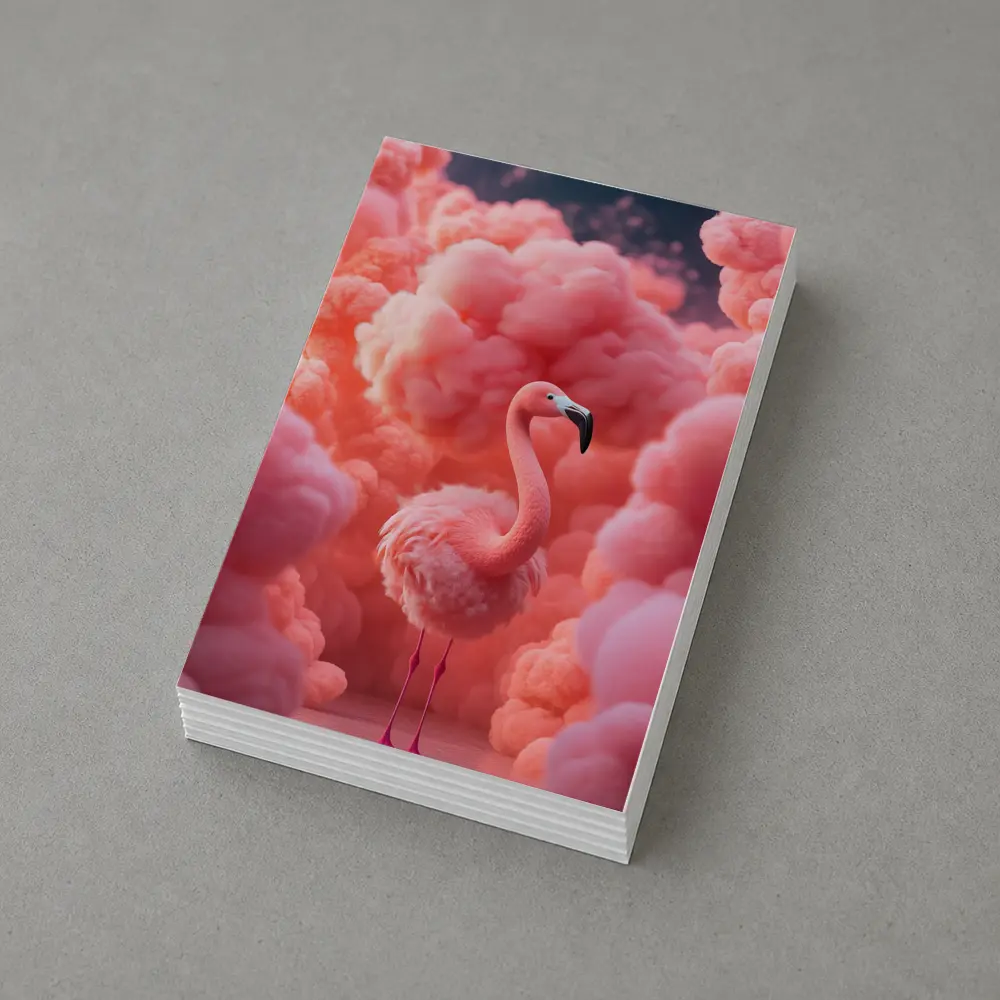 Pink Flamingo Surrounded by Fluffy Pink Clouds – Postcards