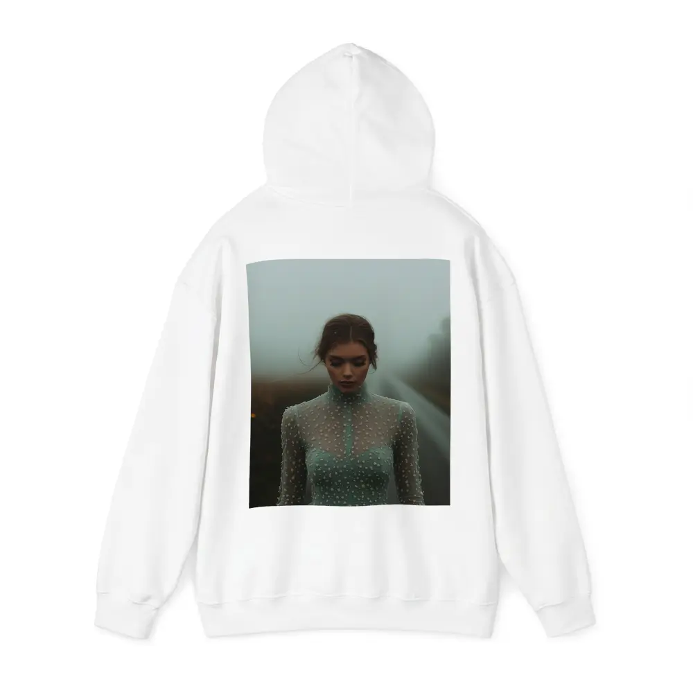 Woman Sage Green Dress Foggy Road – Hoodies
