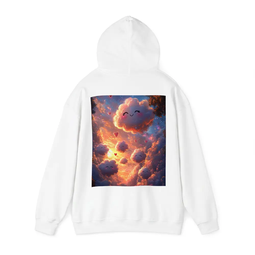 Cute Smiling Clouds Hearts Sunset Sky – Hoodies