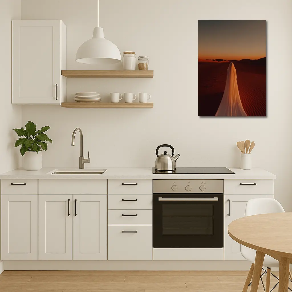 Ghost Figure Walking Desert Sunset Dunes – Wall Art