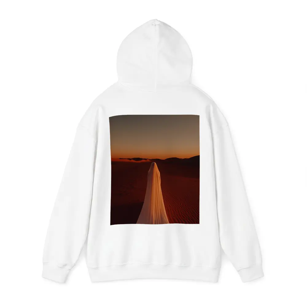 Ghost Figure Walking Desert Sunset Dunes – Hoodies