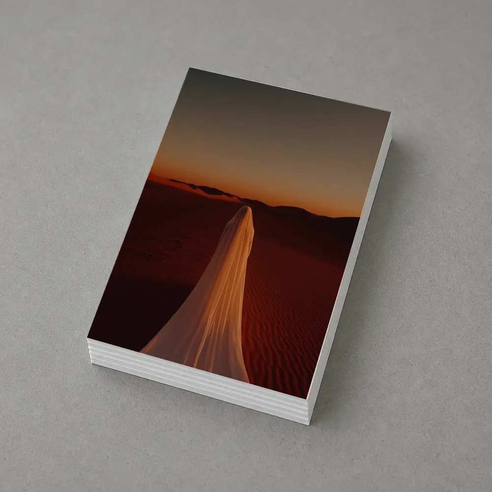 Ghost Figure Walking Desert Sunset Dunes – Postcards