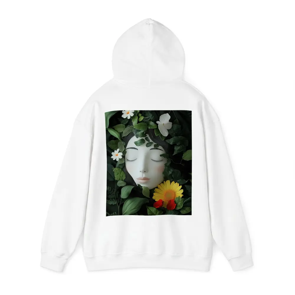 Serene Woman Face Surrounded By Flowers – Hoodies