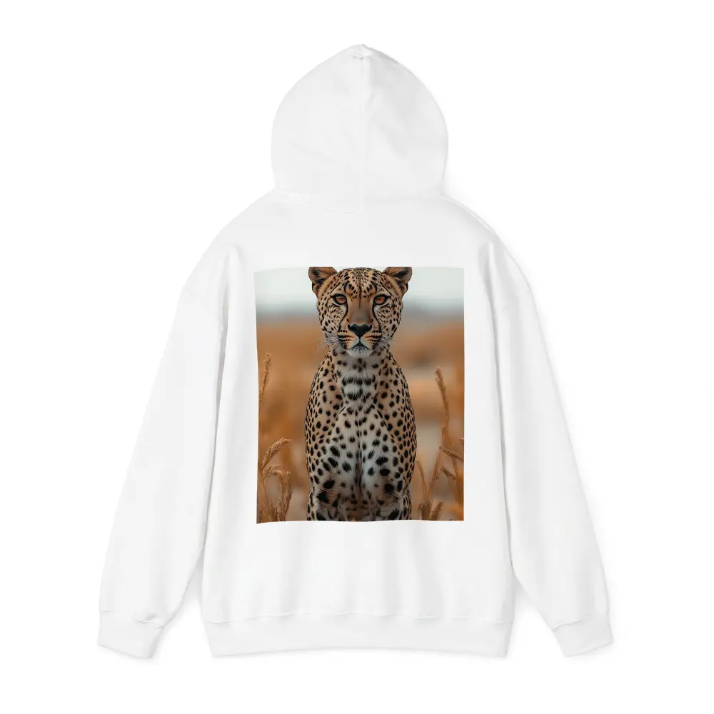 Leopard Standing In Golden Savanna Grass – Hoodies