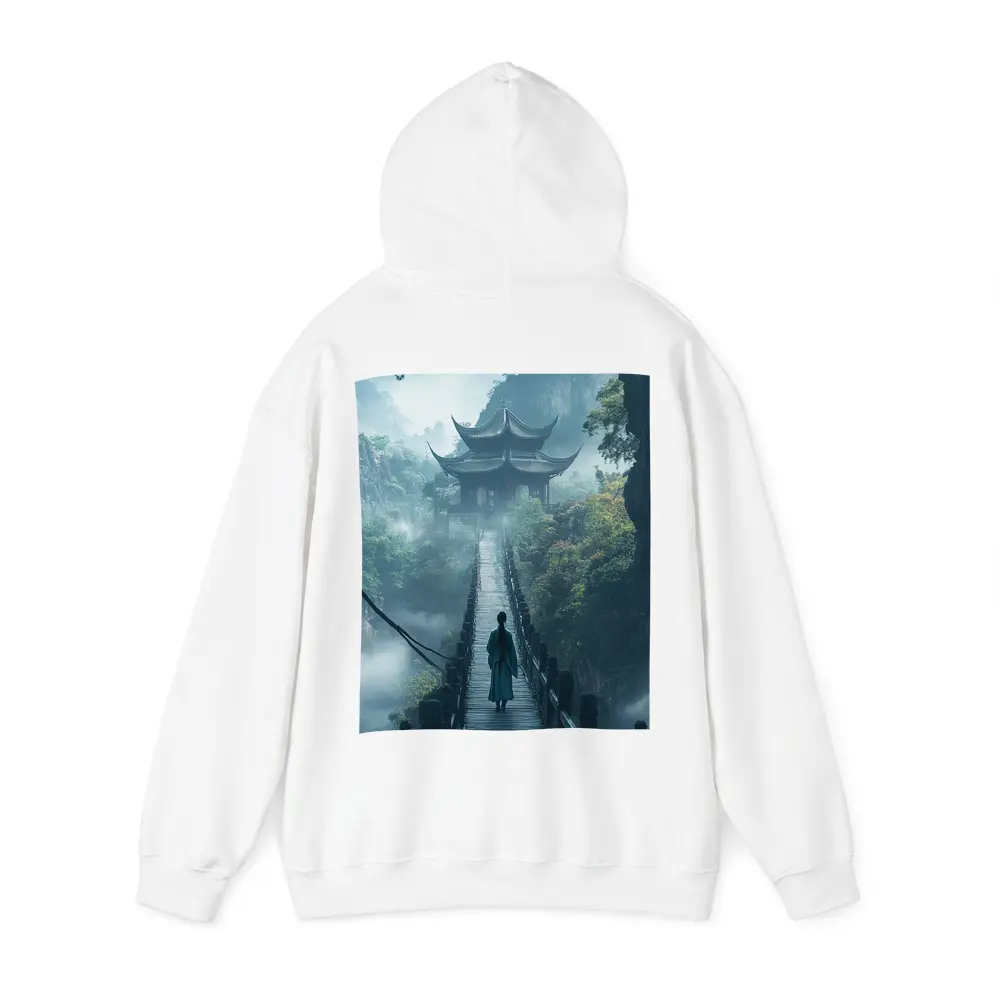 Ancient Chinese Pagoda Misty Mountain Bridge – Hoodies