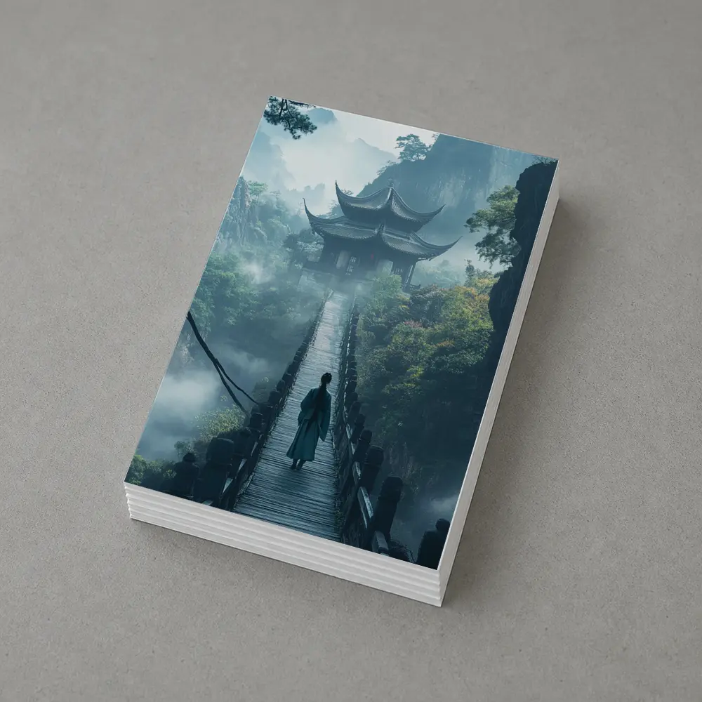 Ancient Chinese Pagoda Misty Mountain Bridge – Postcards