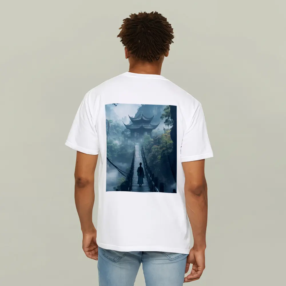 Ancient Chinese Pagoda Misty Mountain Bridge – T-Shirts