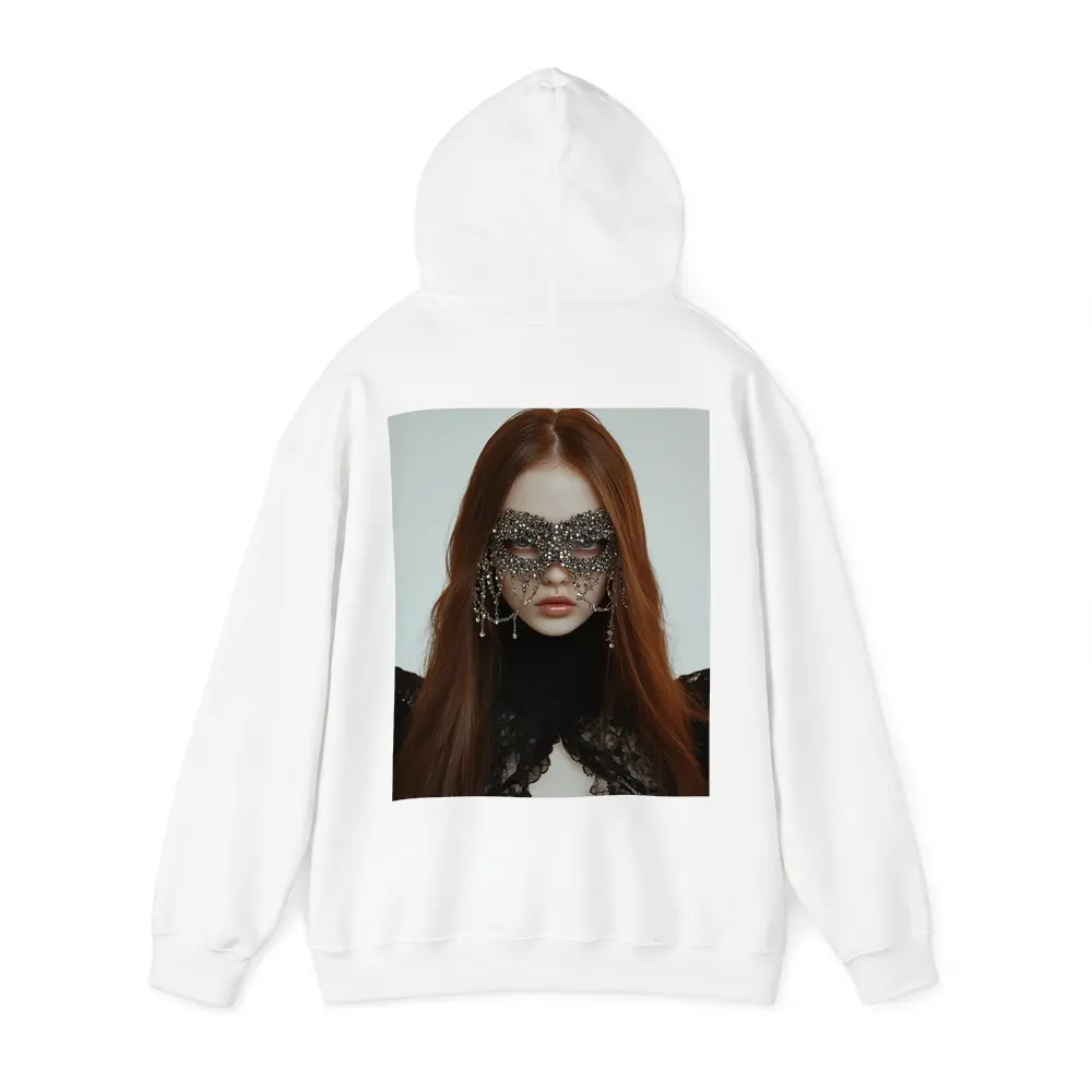 Woman Crystal Mask Black Lace Gothic Portrait – Hoodies
