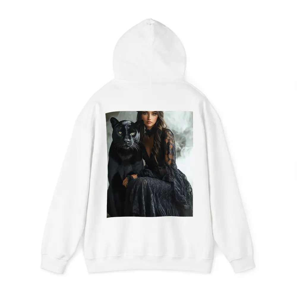 Woman in Black Lace Dress with Panther – Hoodies