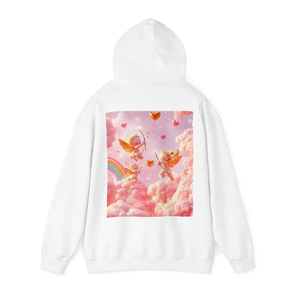 Cute Cupids Flying Over Pink Clouds – Hoodies