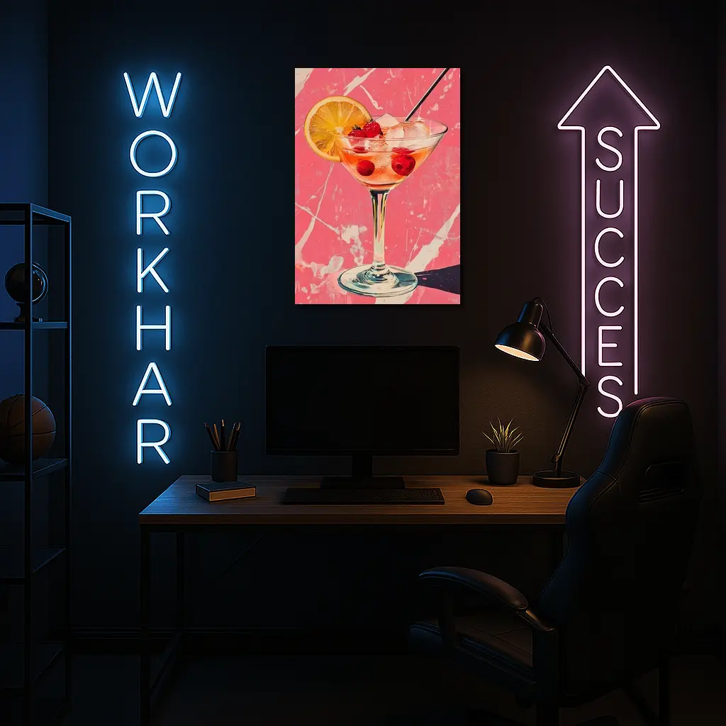 Pink Cocktail Glass Retro Pop Art – Wall Art