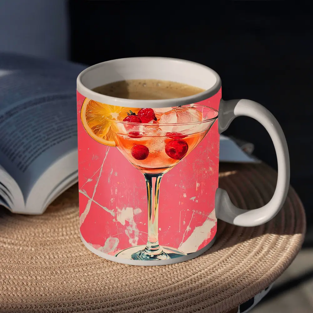 Pink Cocktail Glass Retro Pop Art – Mugs