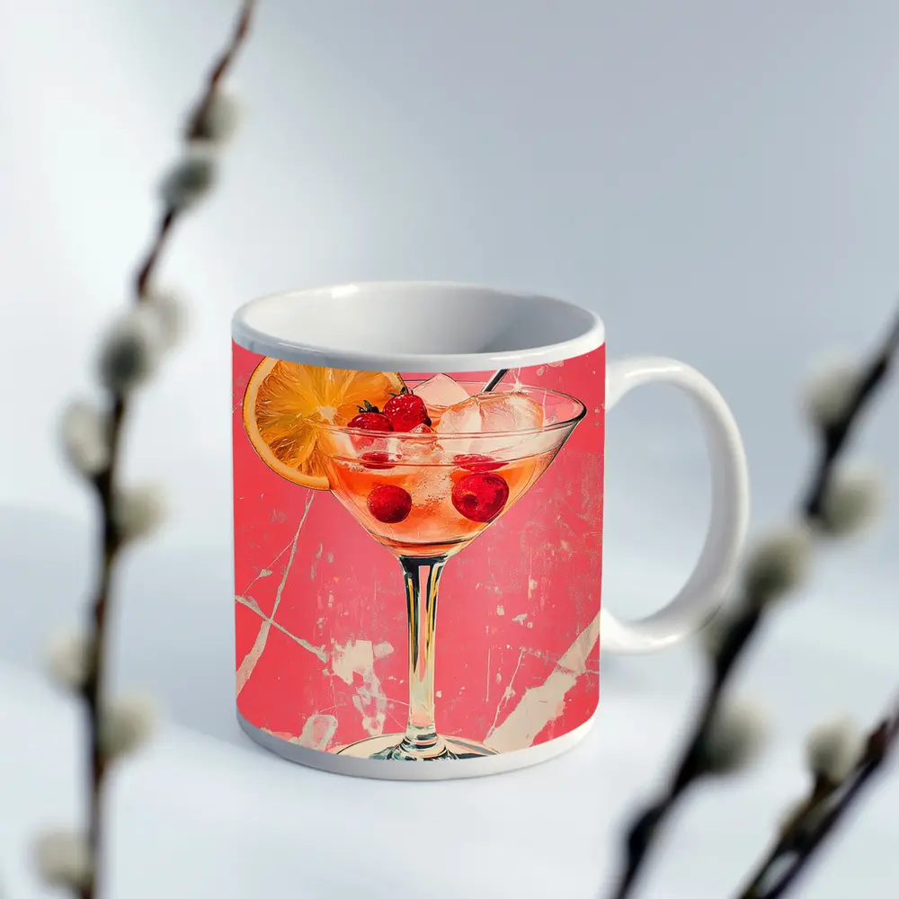 Pink Cocktail Glass Retro Pop Art – Mugs